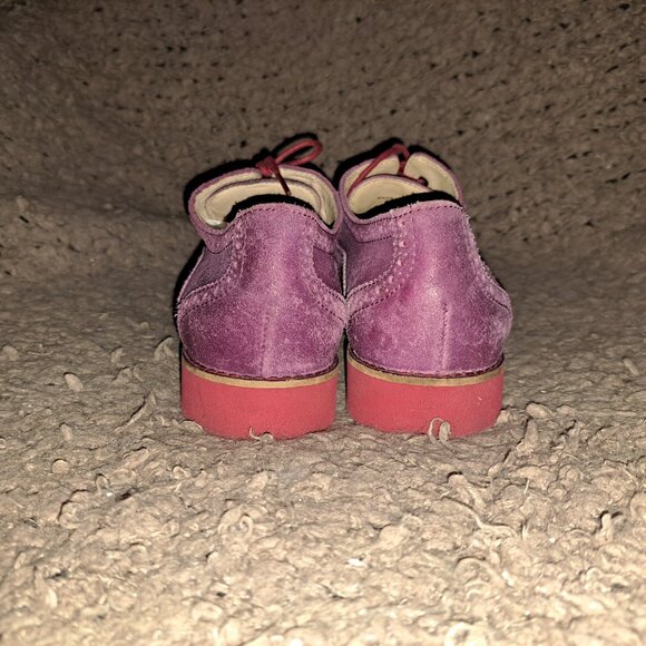 COLE HAAN-Alisa Wingtip Suede Oxford-Purple Suede/Pink Soles-Sz 8B-Excellent - Picture 6 of 8